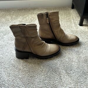 Sand colored Miz Mooz ankle boot